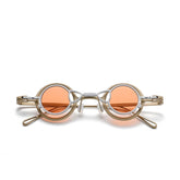 JK Round Titanium Glasses Frame With Magnetic Sunglasses Clips Aviator Frames Southood Light Gold Orange